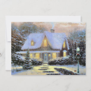 Weihnachtliche Vintage-Landschaft im Schnee Feiertagskarte