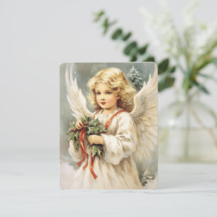 weihnachtliche Vintage-Schönheitskarte Engel Feiertagskarte