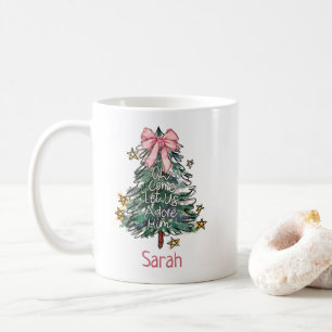 Weihnachtliche Wasserfarben-Mädchen mit Launen Kaffeetasse