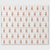 Weihnachtliche Wasserfarbenkaninchen Geschenkpapier (Flach)