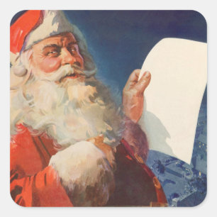 Weihnachtliche Weihnachten, Nikolaus Naughty Nice Quadratischer Aufkleber