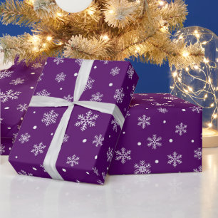 Weihnachtliche Weihnachts-Purple- und weiße Schnee Geschenkpapier