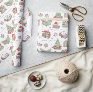 Weihnachtliche Weihnachtsbücher Lesung Geschenkpapier