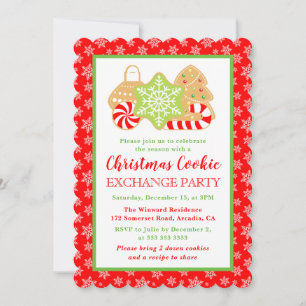 Weihnachtliche Weihnachtsplätzchen-Tauschparty Einladung