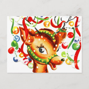 Weihnachtliche Weihnachtsrenne Feiertagspostkarte