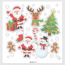 Weihnachtliche Weihnachtssticker-Sammlung: Santa