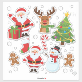 Weihnachtliche Weihnachtssticker-Sammlung: Santa Aufkleber
