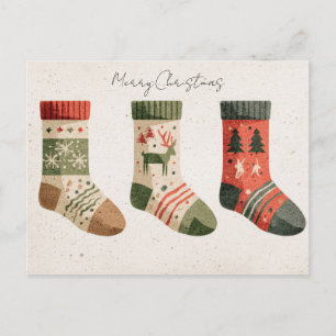 Weihnachtliche Weihnachtsstrumpf-Postkarte Postkarte