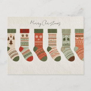 Weihnachtliche Weihnachtsstrumpf-Postkarte Postkarte