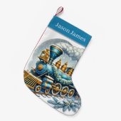 Weihnachtliche Weihnachtszug Name hinzufügen Kleiner Weihnachtsstrumpf (Vorderansicht (hängend))