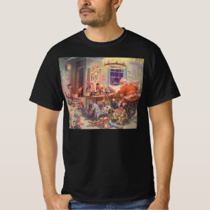 Weihnachtliche Werkstatt von Santa Claus mit Elfen T-Shirt
