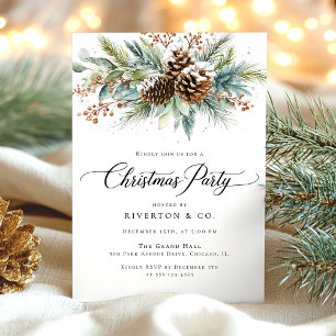 Weihnachtliche Winter Botanical Watercolor Party Einladung