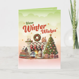 Weihnachtliche Wintergrüße Weihnachtskarte Feiertagskarte