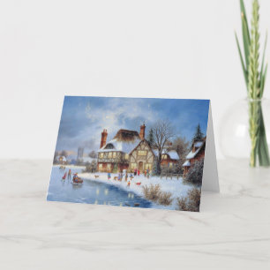 Weihnachtliche Winterlandschaft Feiertagskarte