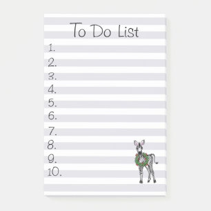 Weihnachtliche Zebrabild-Illustration, Feiertags-Z Post-it Klebezettel