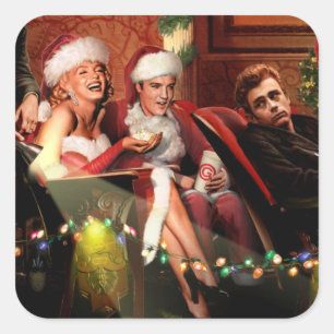 Weihnachtliche Zwischenzeit Quadratischer Aufkleber