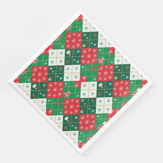 Weihnachtlicher Argyle-Jubel Serviette (Ecke)