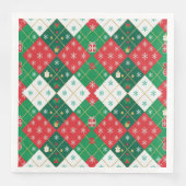 Weihnachtlicher Argyle-Jubel Serviette (Vorderseite)