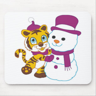 Weihnachtlicher Frohe Weihnachten Schneemann Mousepad