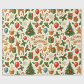 Weihnachtlicher Geburtstag Geschenkpapier (Flach)