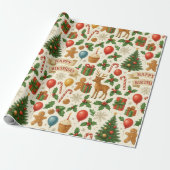 Weihnachtlicher Geburtstag Geschenkpapier (Ungerollt)