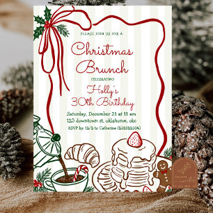 Weihnachtlicher Geburtstagsbrunch mit Charme Einladung