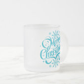 Weihnachtlicher gefrosteter Kaffeebecher Mattglastasse (VorderseiteRechts)