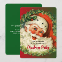 Weihnachtlicher glücklicher Santa mit Stechpalmen-