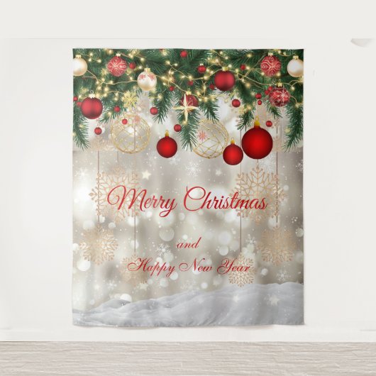 Weihnachtlicher Hintergrund Wandteppich (Vorderseite)
