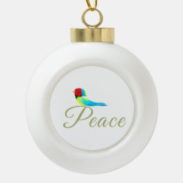 Weihnachtlicher kleiner Vogel Friedensbote Keramik Kugel-Ornament