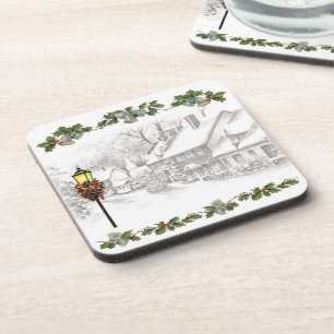 Weihnachtlicher Korkuntersetzer Vintage Christmas  Getränkeuntersetzer