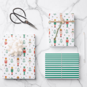Weihnachtlicher Nussknacker-Ballerina  Geschenkpapier Set