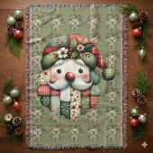 Weihnachtlicher Patchwork-Weihnachtsmann im Volksk Decke