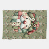 Weihnachtlicher Patchwork-Weihnachtsmann im Volksk Geschirrtuch (Horizontal)