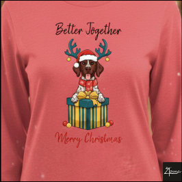 Weihnachtlicher Pointer-Hund getupft Geschenk Graf Tri-Blend Shirt