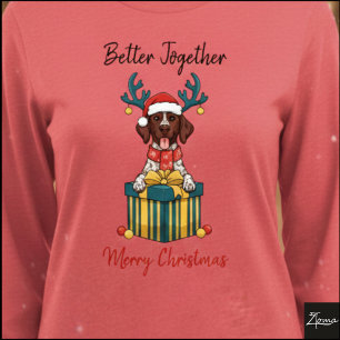 Weihnachtlicher Pointer-Hund getupft Geschenk Graf Tri-Blend Shirt