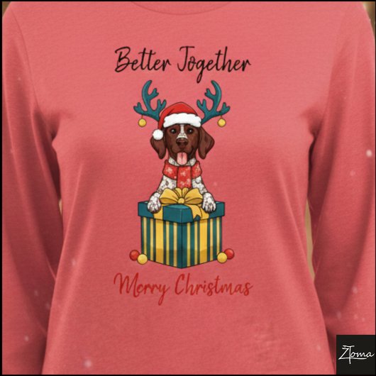 Weihnachtlicher Pointer-Hund getupft Geschenk Graf Tri-Blend Shirt