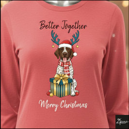 Weihnachtlicher Pointer-Hund getupft Geschenk Graf Tri-Blend Shirt