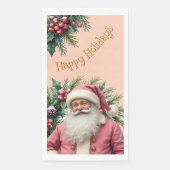 Weihnachtlicher rosa Weihnachtsmann Serviette (Vorderseite)
