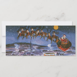 Weihnachtlicher Santa Claus beim Fliegen seines Sc