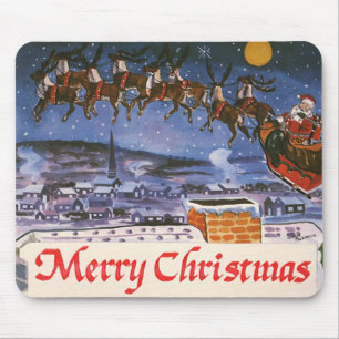 Weihnachtlicher Santa Claus beim Fliegen seines Sc Mousepad