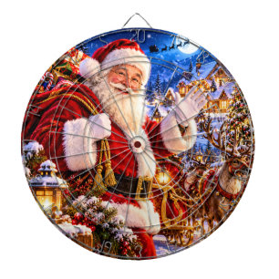Weihnachtlicher Santa Claus-Christmas-Village-Urla Dartscheibe