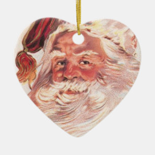 Weihnachtlicher Santa Claus im Vintage-Stil Keramik Ornament