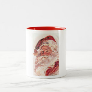 Weihnachtlicher Santa Claus im Vintage-Stil Zweifarbige Tasse