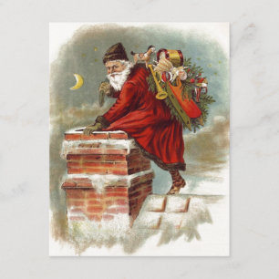 Weihnachtlicher Santa Claus kommt durch den Schorn Einladung