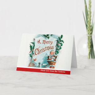 Weihnachtlicher Santa Claus mit fröhlichem Gruß Feiertagskarte
