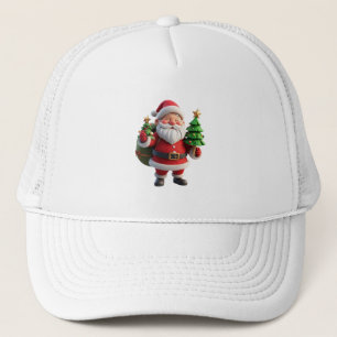 Weihnachtlicher Santa Claus mit Weihnachtsbaum Truckerkappe