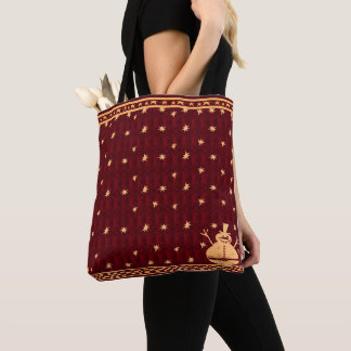 Weihnachtlicher Schneemann Gold Tasche