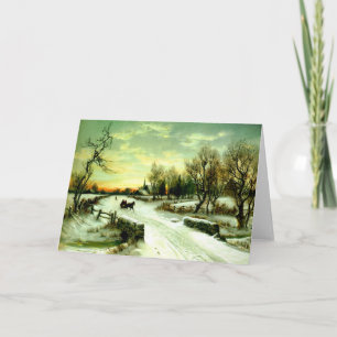 Weihnachtlicher Schneemorgen Feiertagskarte