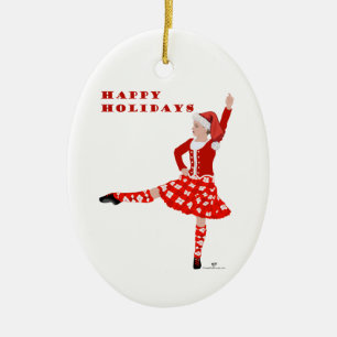 Weihnachtlicher schottischer Hochlandtänzer Keramik Ornament
